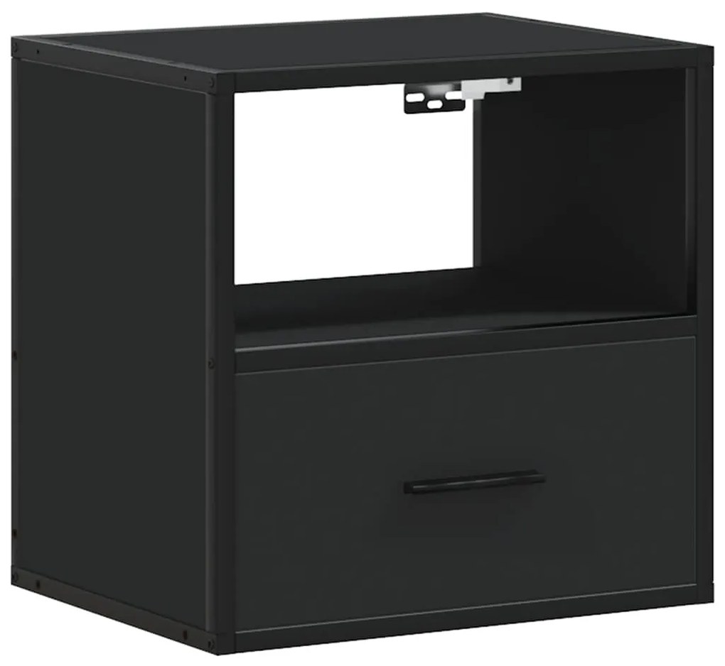 Mesa de cabeceira de parede 40x31x39,5 cm preto