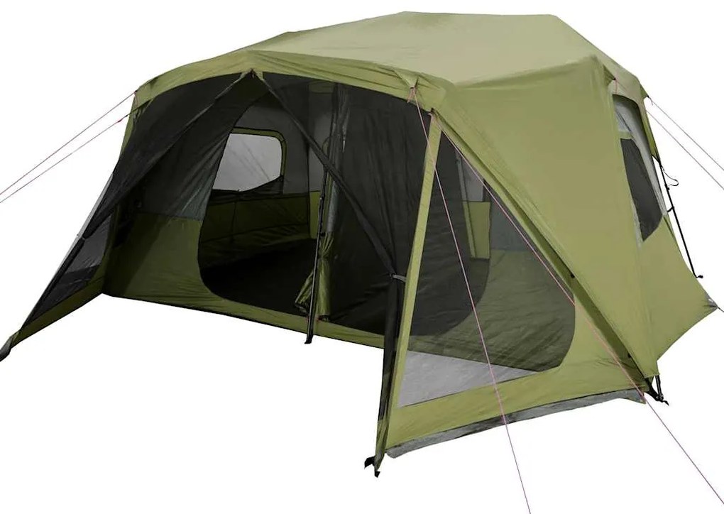 Tenda familiar 10 pessoas libertação rápida impermeável verde