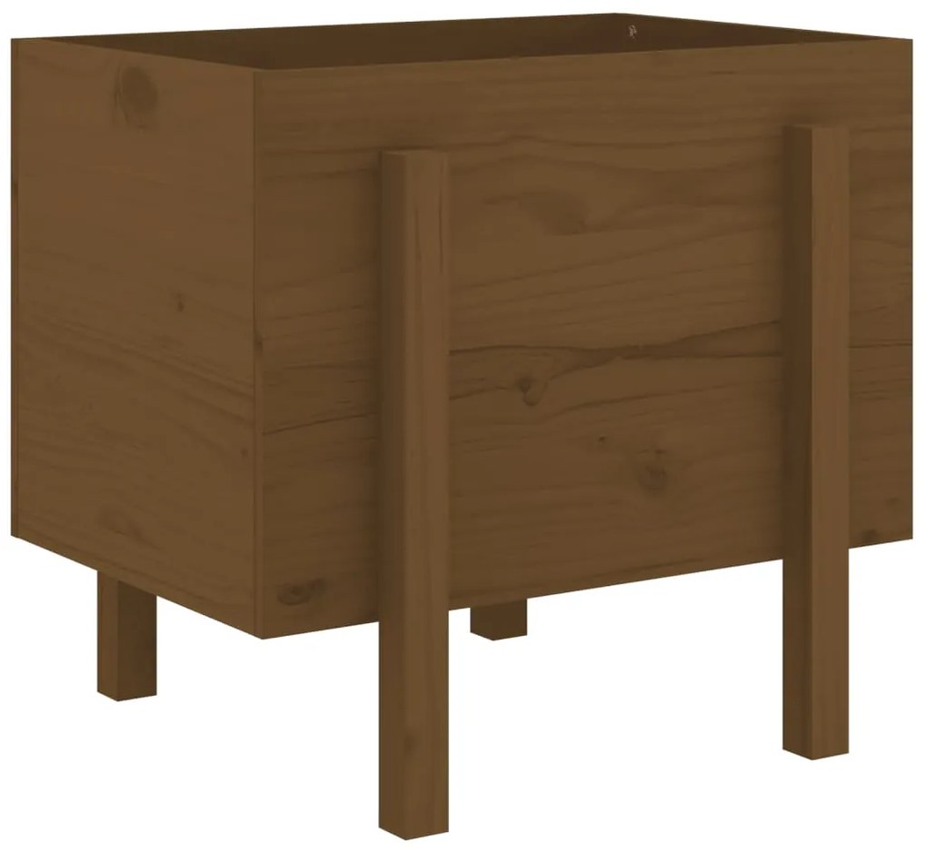 Vaso/floreira de jardim 62x50x57 cm pinho maciço castanho-mel