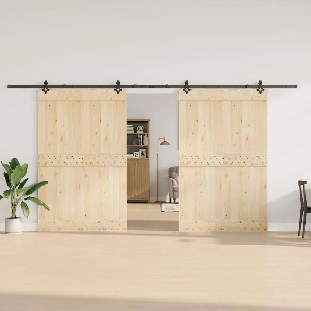 Kit de ferragens para porta deslizante 427 cm aço preto