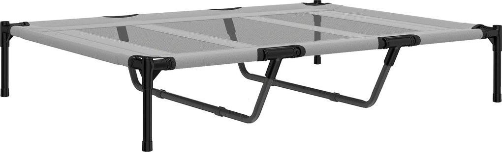 PawHut Cama Elevada para Cães Grandes com Malha Respirável e Saco 122x92x23 cm Preta | Aosom Portugal