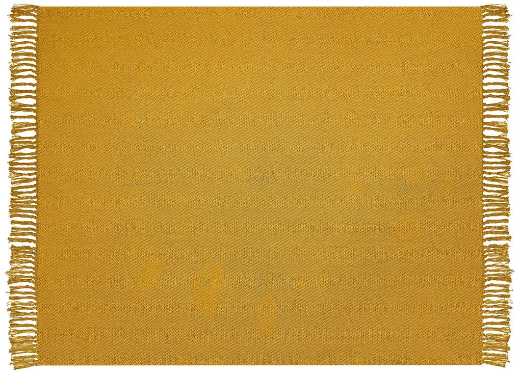 Manta de algodão amarelo mostarda 125 x 150 cm YARSA Beliani