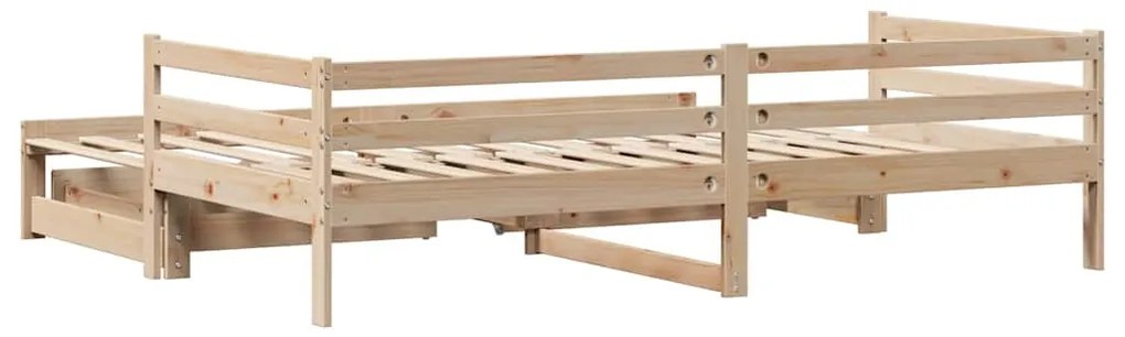 Sofá-cama com gavetas 90x200 cm madeira de pinho maciça
