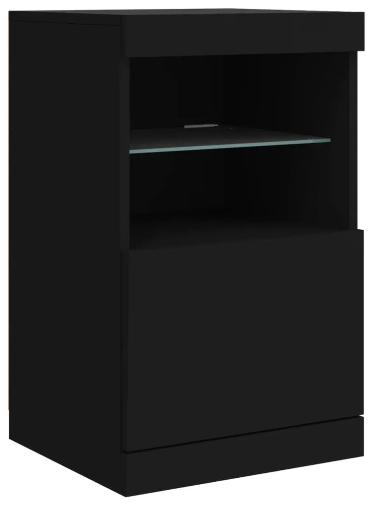 Aparador com luzes LED 41x37x67 cm preto