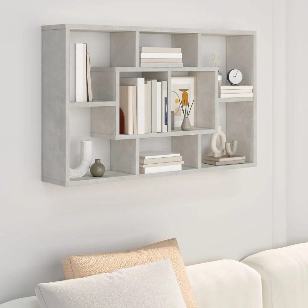 vidaXL Prateleira de parede 85x16x52,5cm derivados de madeira cinzento
