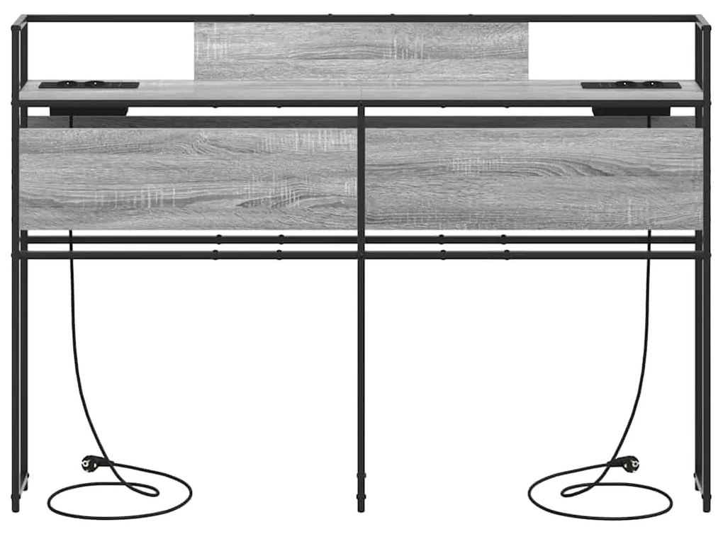 Cabeceira de armazenamento com cabeceira Sonoma cinzento 160 cm