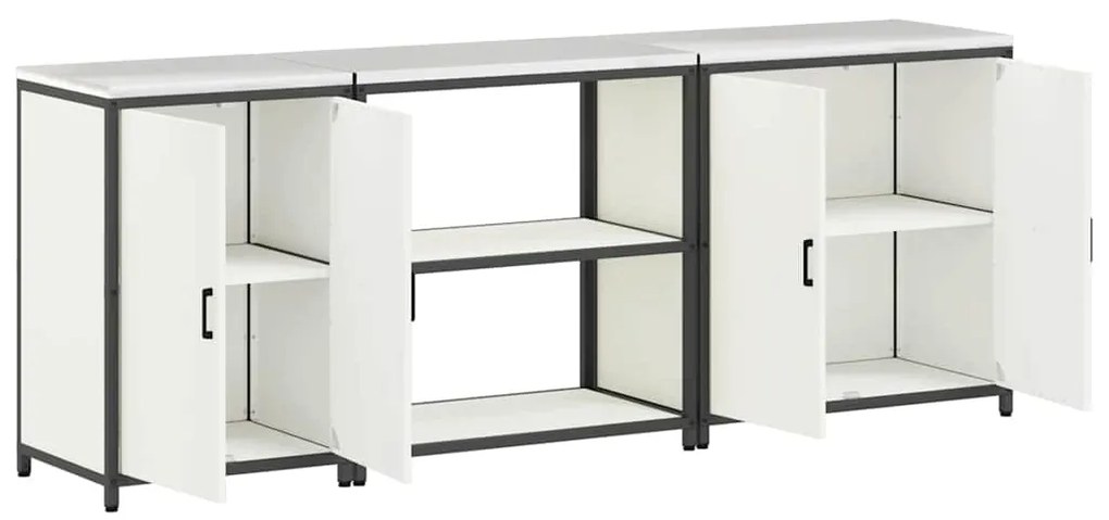 Conjunto de Armazenamento de Cozinha 3 pcs Branco