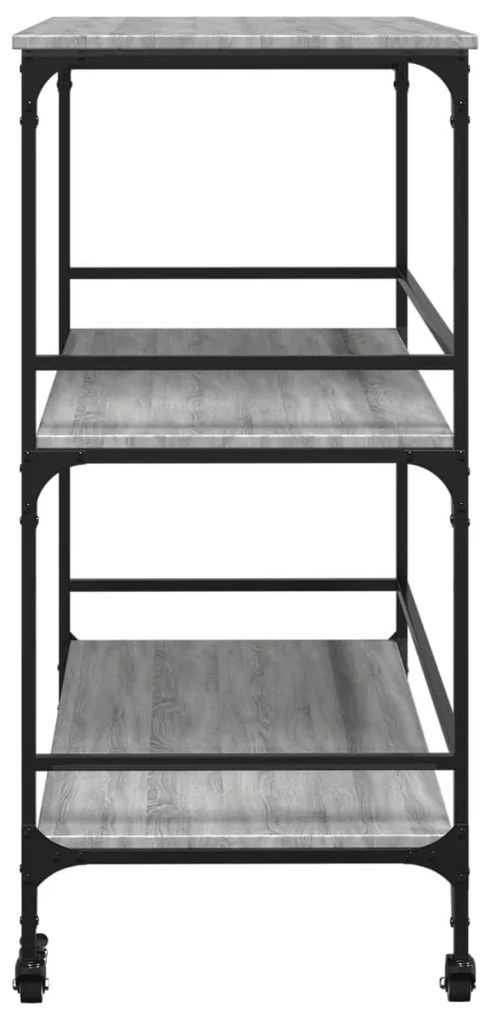 Carrinho cozinha 100,5x50x105 cm derivados madeira cinza sonoma