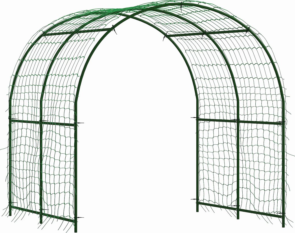 Outsunny Treliça Metálica para Cravar no Solo Inoxidável Tutor Arqueado para Pepinos 210x250x216 cm Verde Escuro | Aosom Portugal