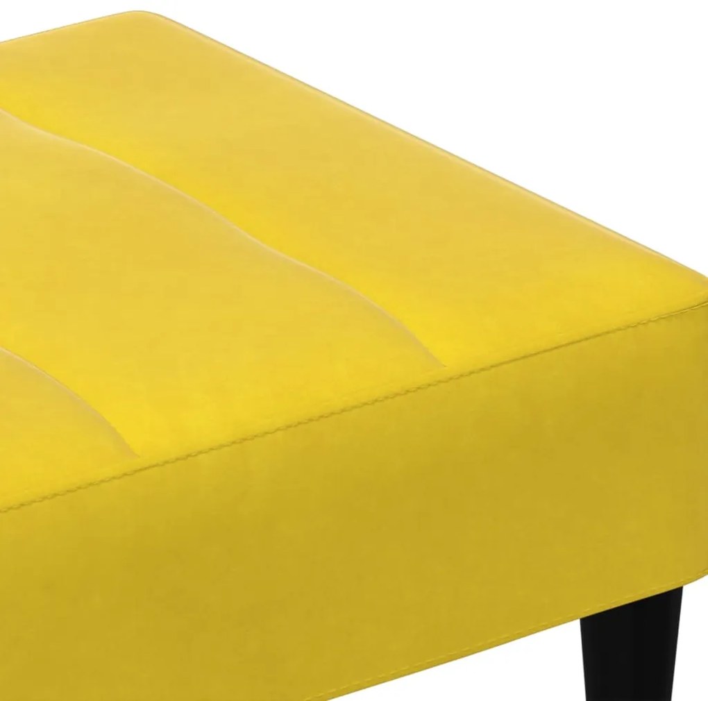 Apoio de pés 77x55x31 cm veludo amarelo