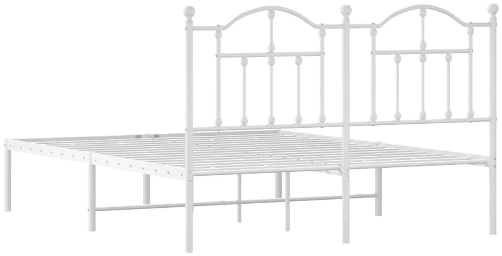 Estrutura de cama com cabeceira 140x200 cm metal branco