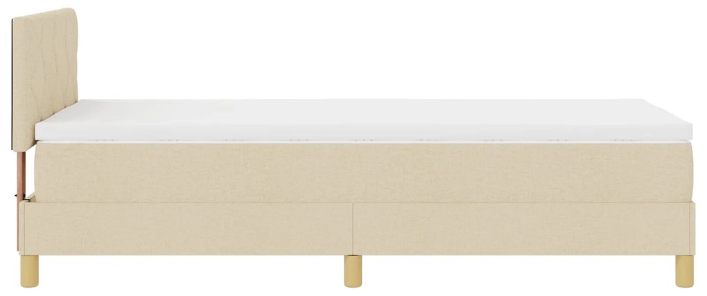 Cama Box Spring com Colchão Creme 90x190 cm Tecido