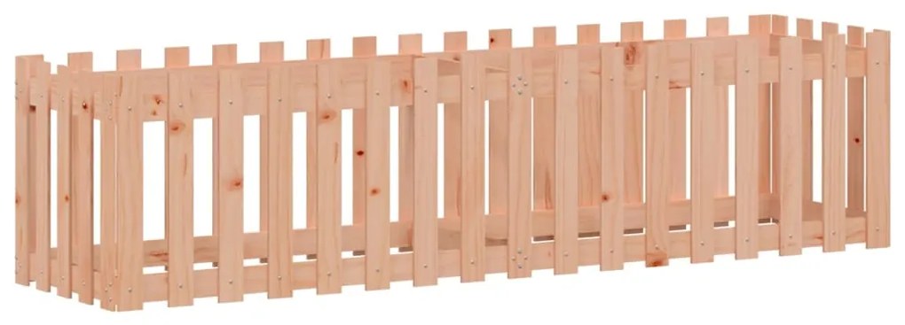 Canteiro elevado c/ design de cerca 200x50x50cm madeira douglas