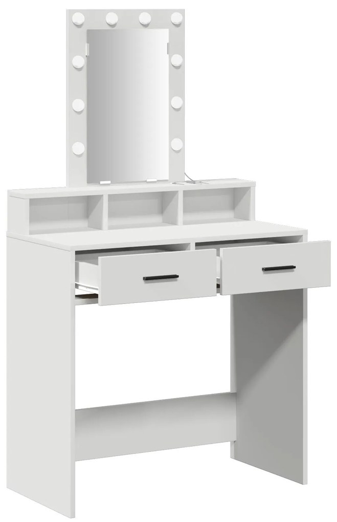 Mesa de Maquilhagem com Luzes LED Brancas 79x41x140 cm