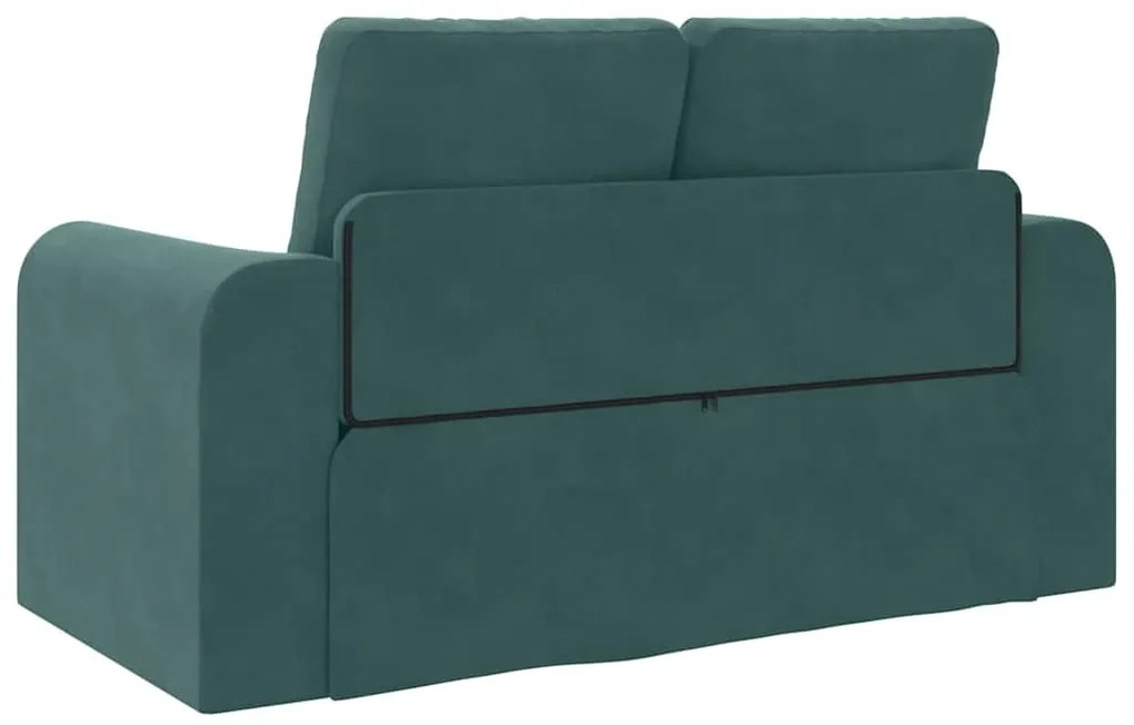 Sofá Cama 2 em 1 Verde Escuro 148x71x83 cm em Veludo