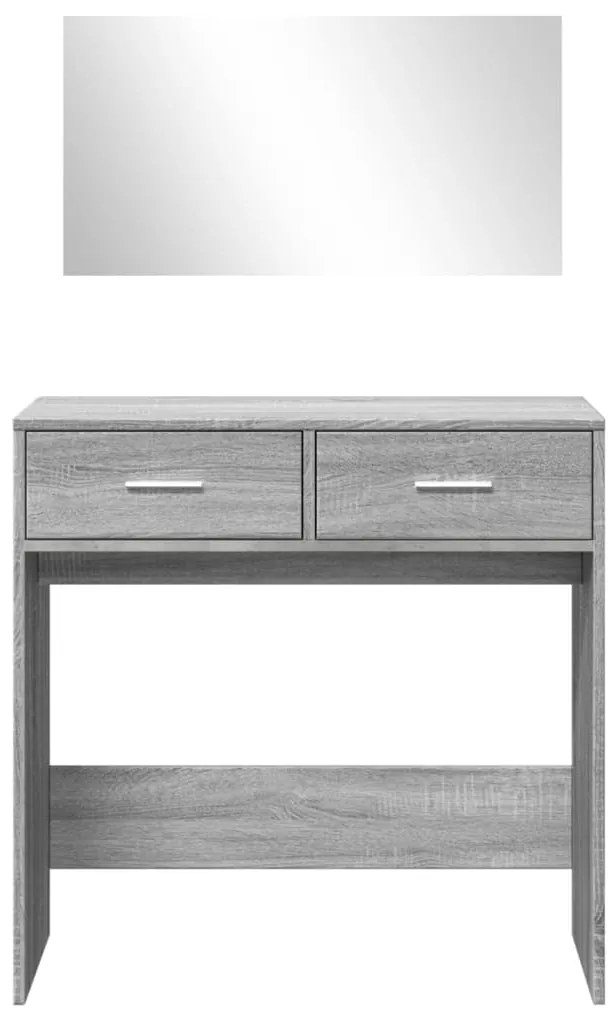 Toucador com espelho 80x39x80 cm cor cinzento sonoma