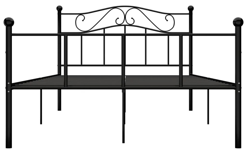 Estrutura de cama em metal preto 160x200 cm