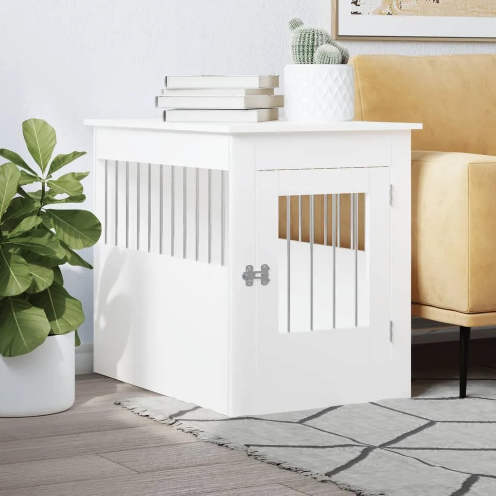 vidaXL Móvel casota para cão 55x80x68 cm derivados de madeira branco