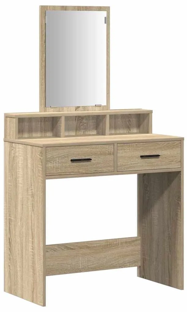Mesa de maquilhagem vidaXL com gavetas em Carvalho Sonoma 79x41x140 cm