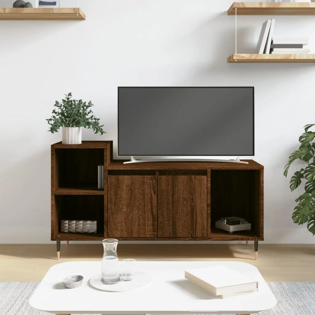 Móvel TV 100x35x55 cm madeira processada cor carvalho castanho