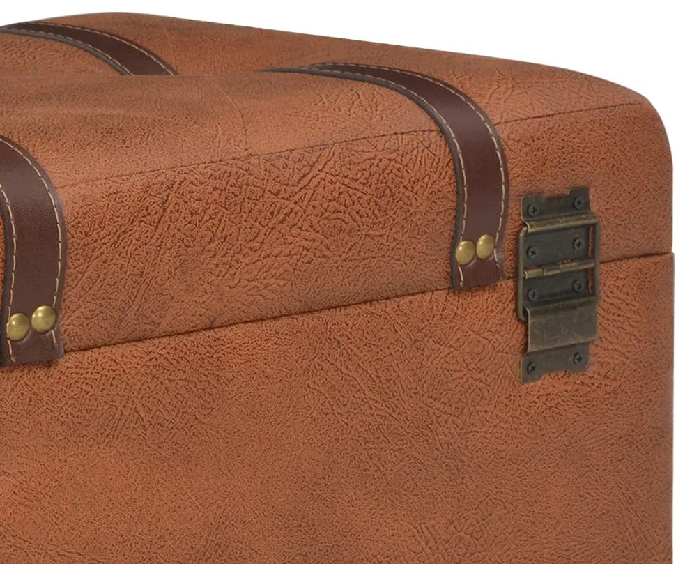 Banco de arrumação 40 cm couro artificial bronze