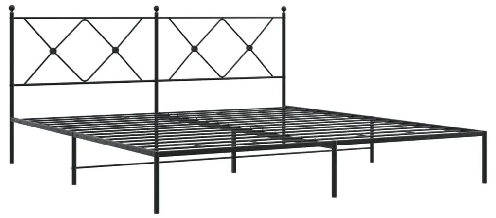 Estrutura de cama em metal com cabeceira 180x200 cm preto