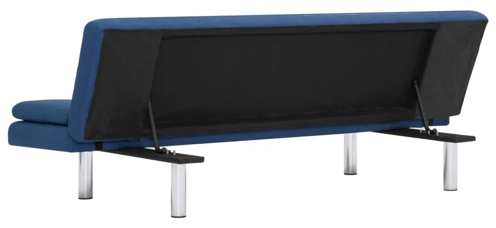 Sofá Cama Vivian - Cor Azul - Em Tecido, Estrutura em Madeira, Pernas
