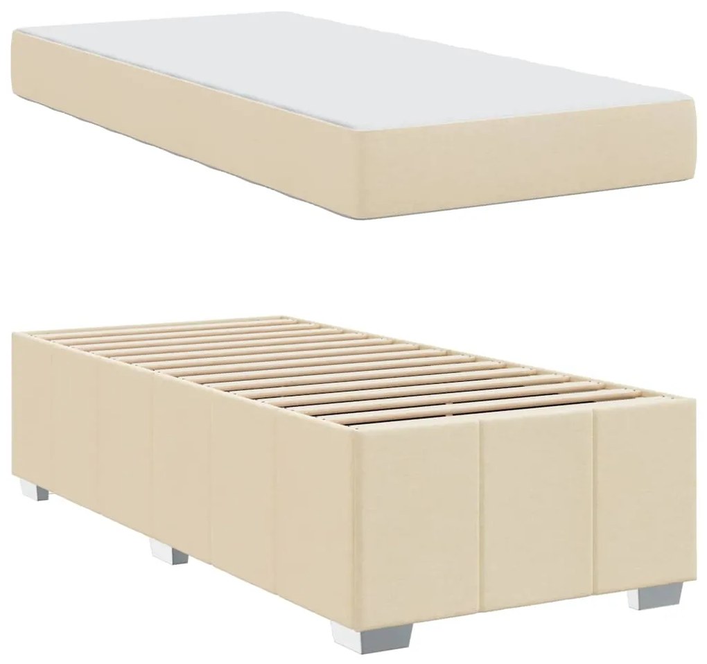 Estrutura da Cama Creme 90 x 190 cm tecido