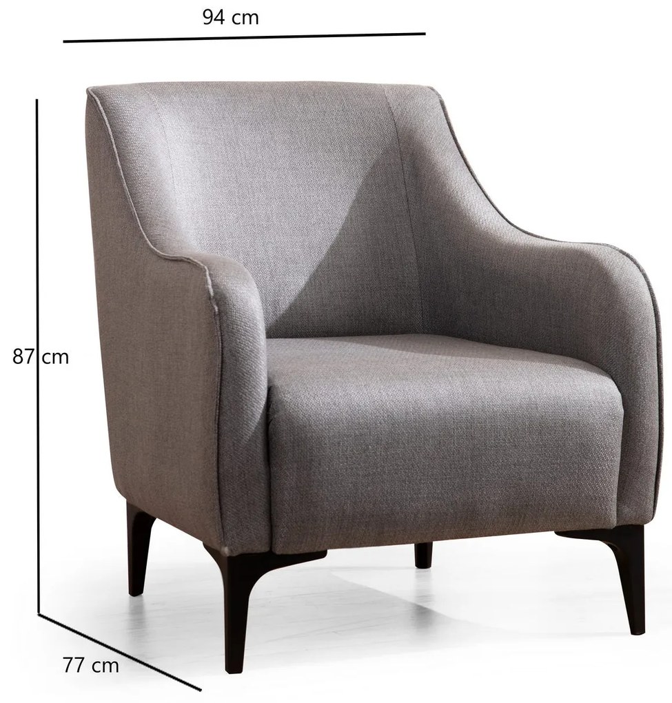 Cadeira Wing Belissimo – Cinzento – 94x87x77 cm