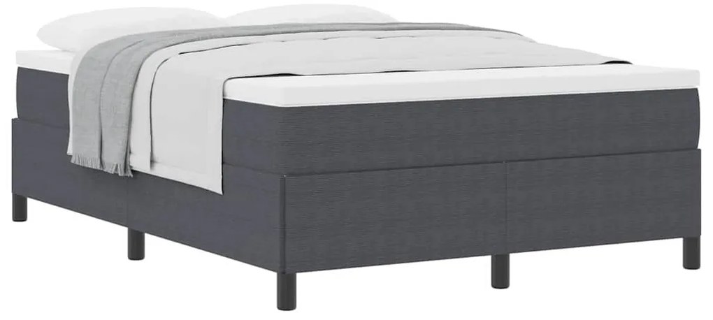 Estrutura de Cama vidaXL Cinza Escuro 140x190 cm Tecido Corduroy