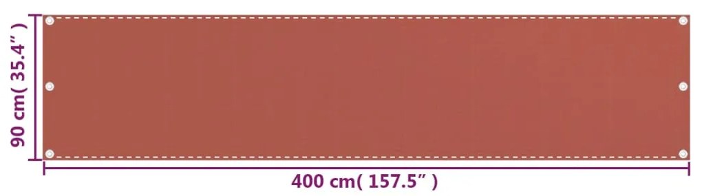 Tela de varanda 90x400 cm PEAD terracota