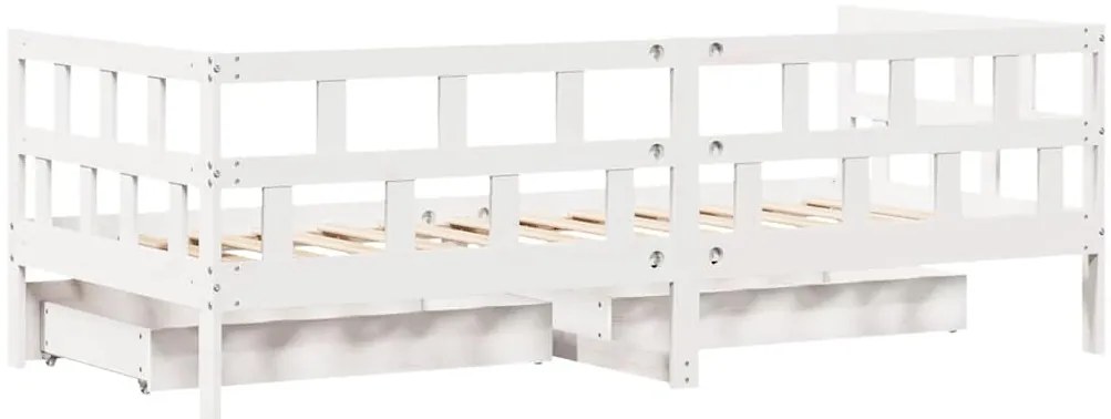 Sofá-cama com gavetas 80x200 cm madeira de pinho maciça
