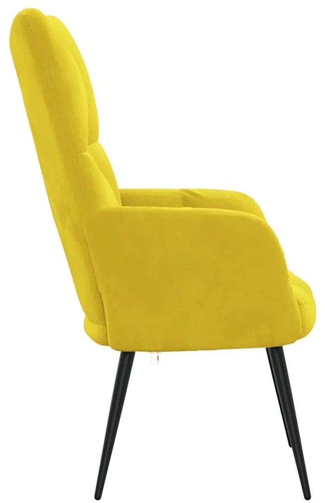 Cadeira de descanso veludo amarelo mostarda