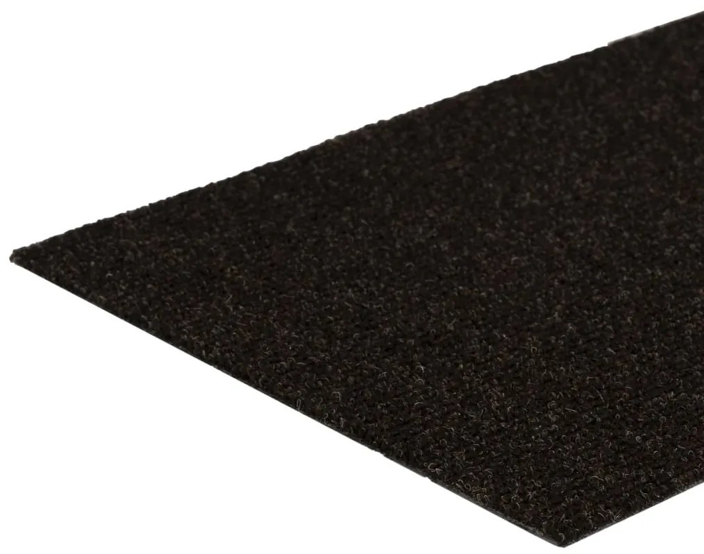 Tapetes escada adesivos retang. 15 pcs 60x25 cm castanho-escuro