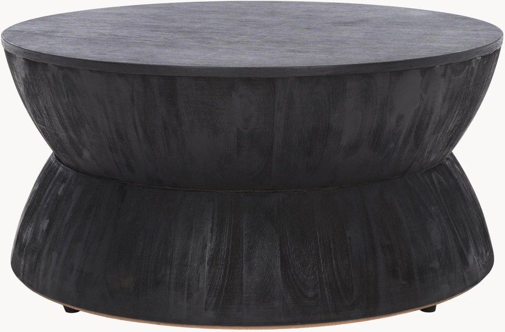 Mesa de centro redonda em madeira de bayur Alecto