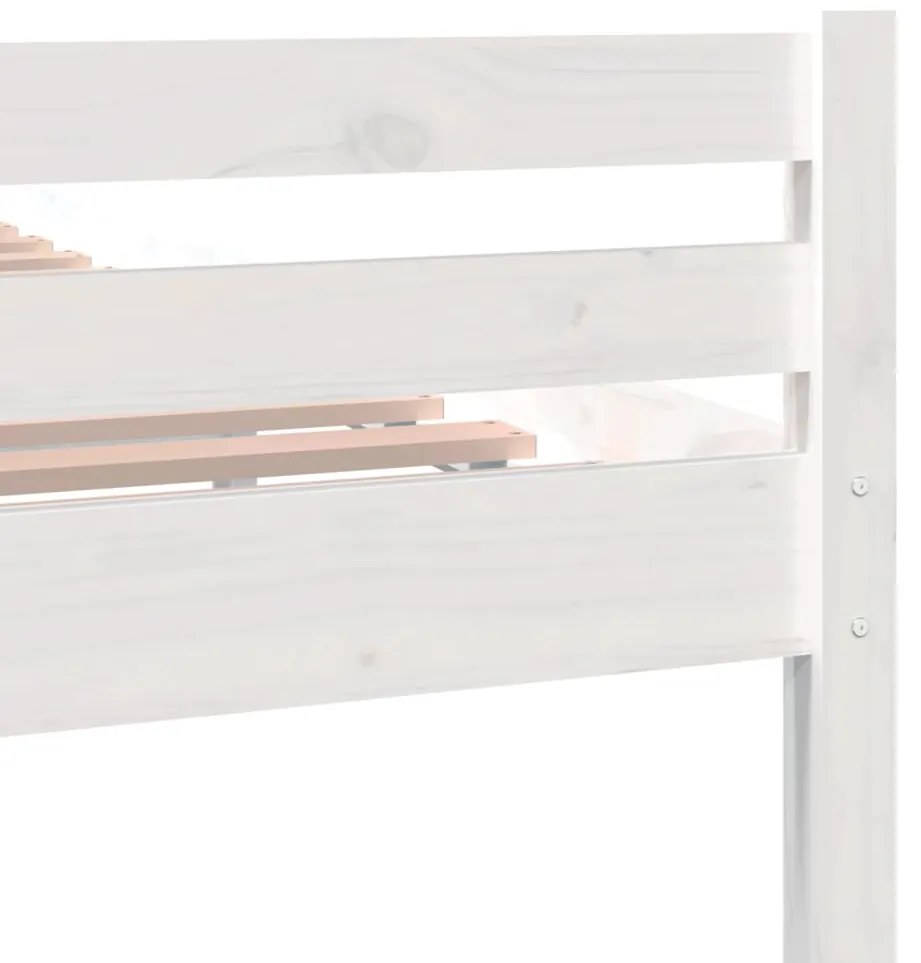 Estrutura de cama super king pinho maciço 180x200 cm branco