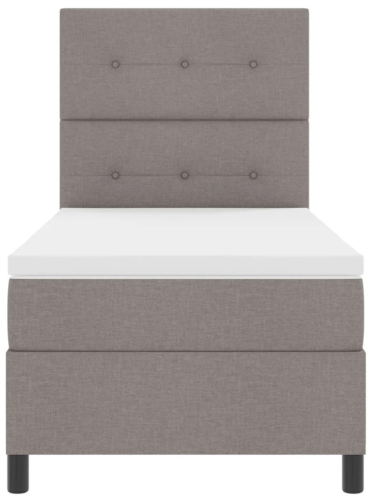 Cama Box Spring com Colchão Taupe Solteiro Tecido