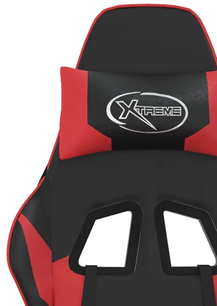 Cadeira gaming couro artificial preto e vermelho