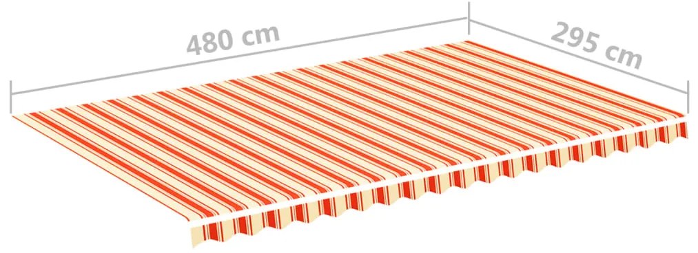 Tecido de substituição para toldo 5x3 m amarelo e laranja