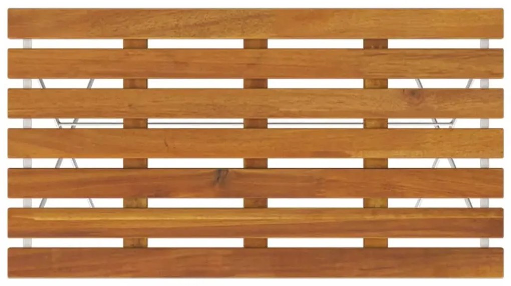 Mesa de bistrô dobrável 100x54x71 cm acácia maciça e aço