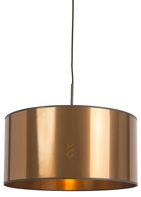Candeeiro de suspensão Art Déco branco com cúpula em cobre 50 cm - Combi 1 Moderno