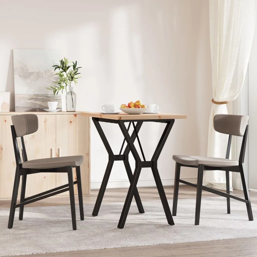 Mesa de jantar estrutura em Y 80x50x75,5 cm pinho/aço