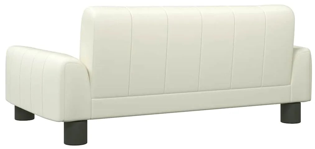 Cama para cães 70x45x30 cm couro artificial cor creme