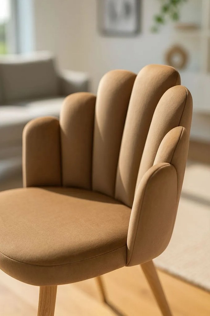 Cadeira Hand Veludo - Marrom