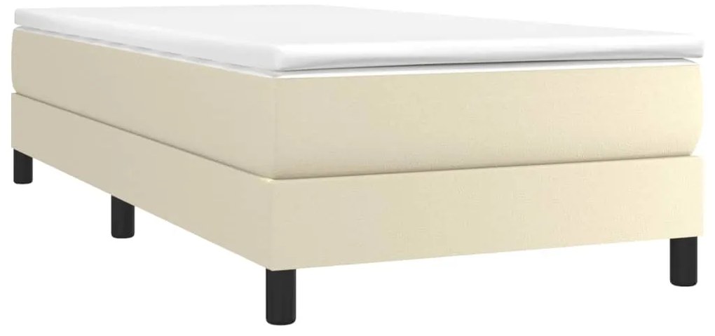 Estrutura de cama 90x200 cm couro artificial cor creme