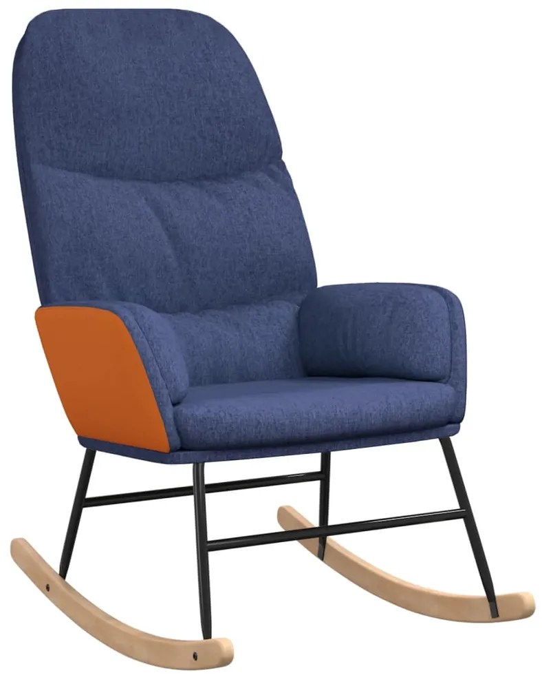 Cadeira de baloiço com banco tecido azul