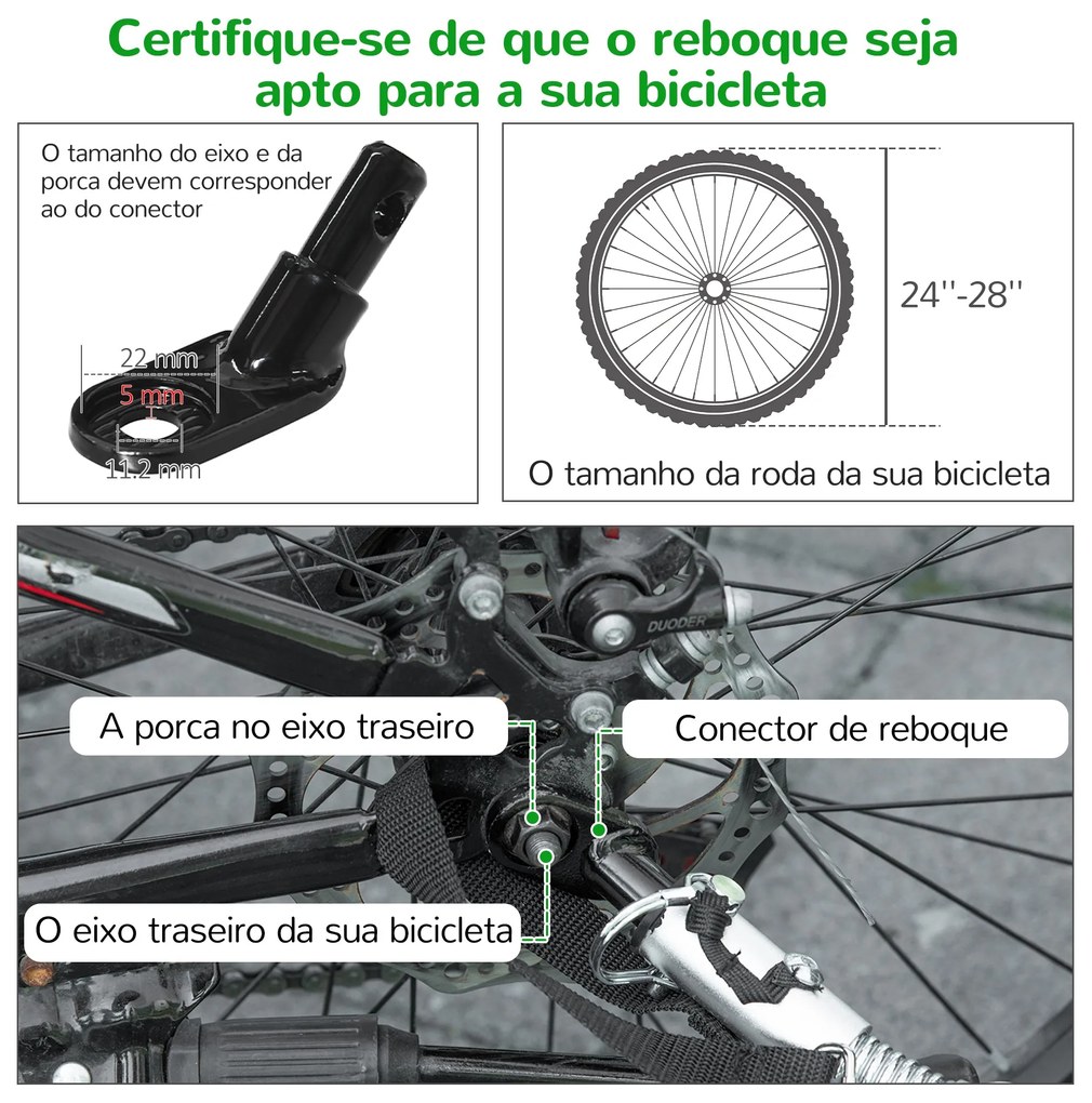 PawHut Reboque de Bicicleta para Cães 2 em 1 Transporte para Animais d