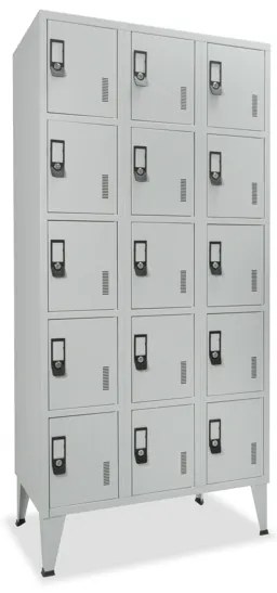 Cacifos Metálicos Triplo Cinza 15 Cacifos 1900x900x500mm Standard