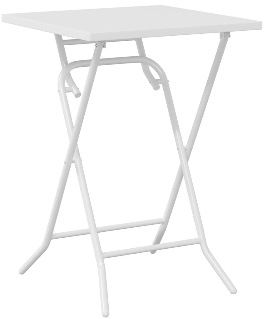 Conjunto Bistro Dobrável 3 Peças Branco Aço