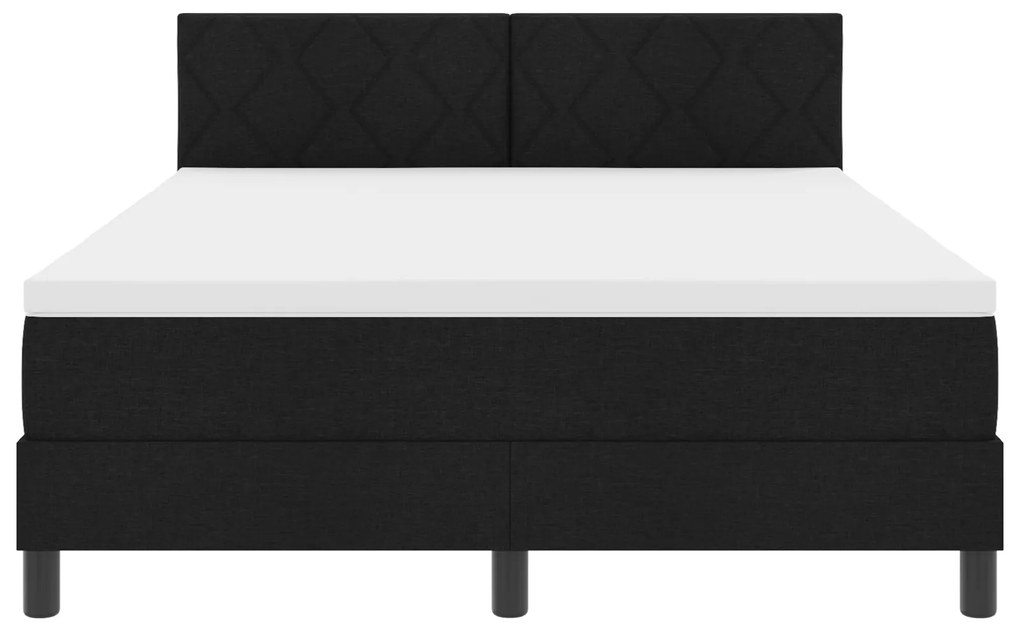Cama Box com Colchão Preto 160x200 cm Tecido